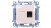 Simon 10 Gniazdo komputerowe pojedyncze RJ45 kat.6 kremowy C61.01/41